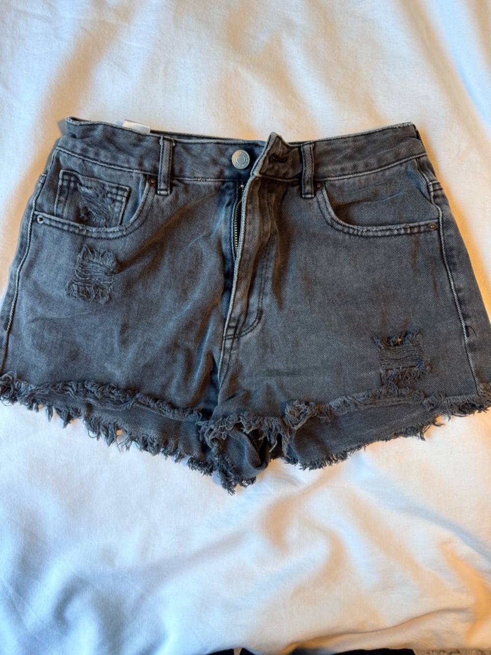 PacSun Women's Distressed Gray Denim Jean Shorts